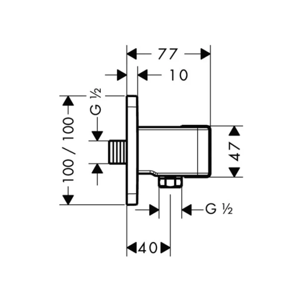 Выход из стены с держателем для душевой лейки Axor Urquiola 11626000 - фото 2