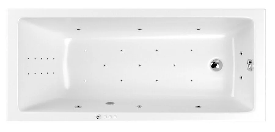 Ванна гидромассажная Whitecross Wave 160 x 70 см, ULTRA NANO, хром, белый, 0101.160070.100.ULTRANANO.CR - фото 1
