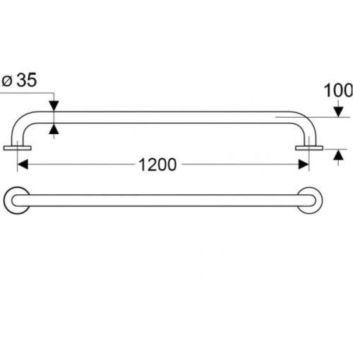 Поручень для ванной Ideal Standard Contour опорный прямой - фото 2