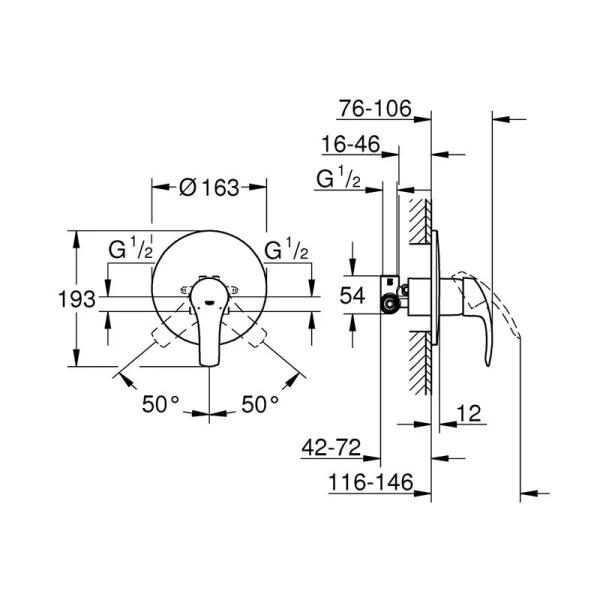 Смеситель для душа Grohe Eurosmart 33556002 - фото 2