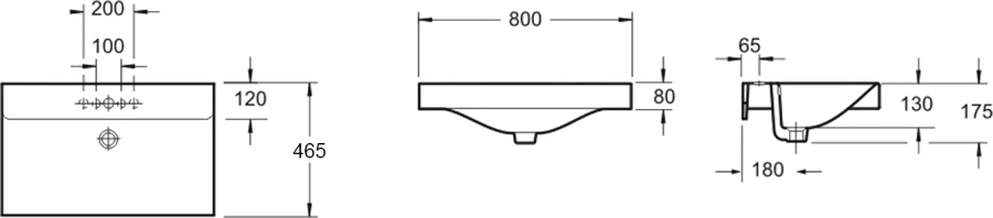 Раковина Lavinia Boho Bathroom Sink 80 см врезная, из санфарфора - фото 7