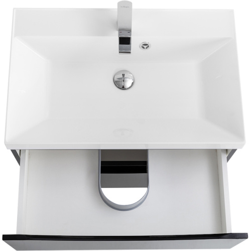 Тумба под раковину подвесная BelBagno Marino 60 см с двумя выкатными ящиками, nero lucido, 60 см - фото 6