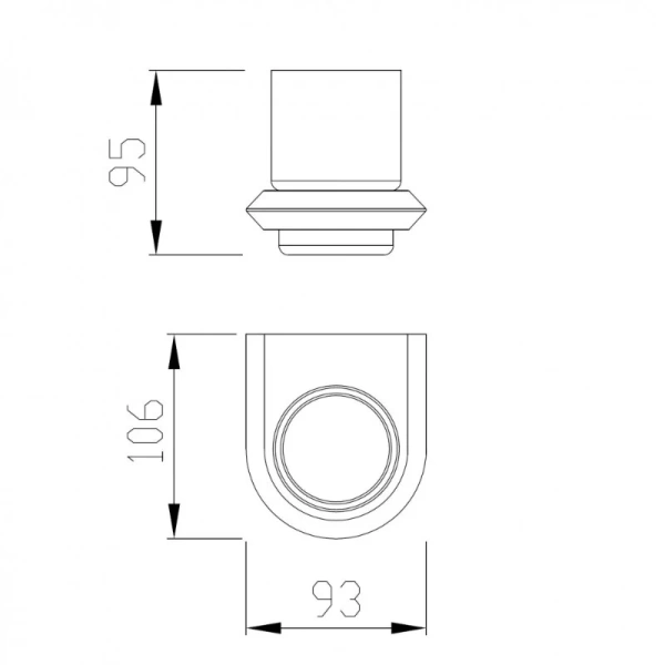 Стакан для ванной Abber Nord хром, современные, hi-tech - фото 2