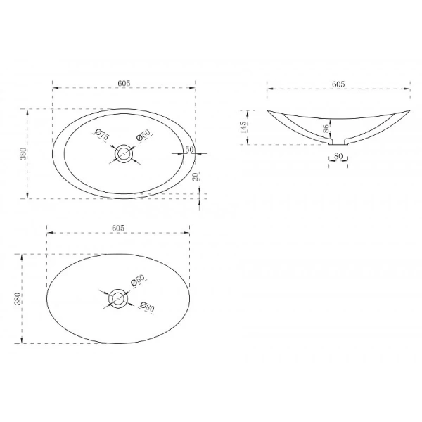Раковина Abber Stein 60 см белая матовая - фото 2