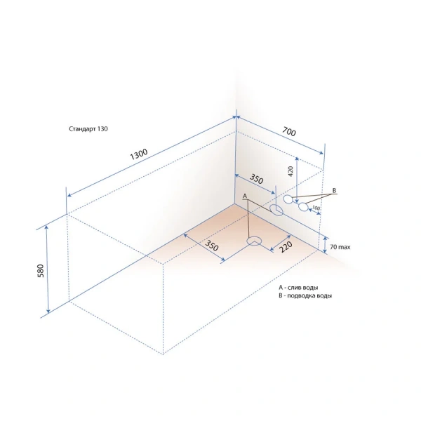 Ванна акриловая Triton Стандарт 130х70 см белая, приставные - фото 7