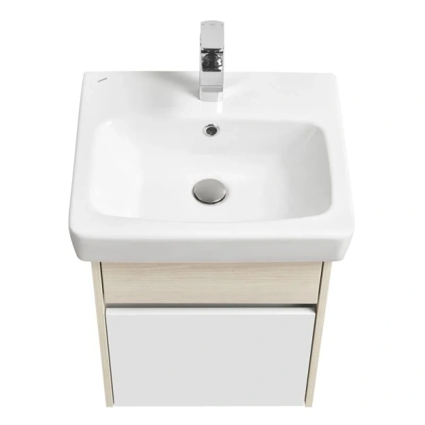 Тумба с раковиной подвесная Акватон Верди 50 см белая/ясень фабрик - фото 4