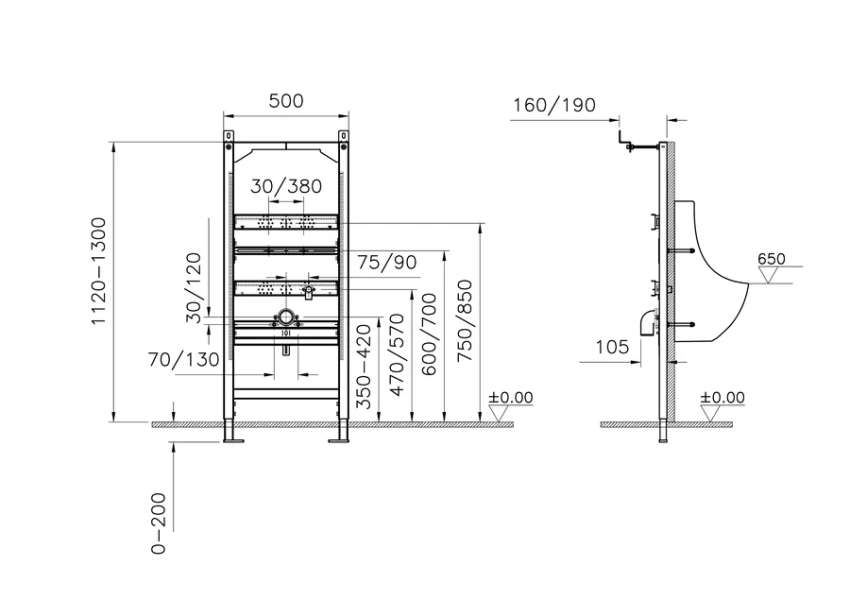 Инсталляция для писсуара Vitra Frame синяя - фото 2