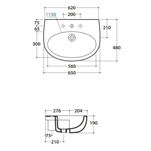 Раковина полувстраиваемая Globo Grace GR015 - фото 3
