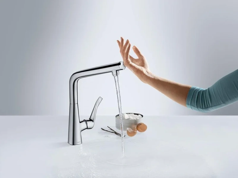 Смеситель для кухни Hansgrohe Metris Select сталь, современные, hi-tech - фото 3