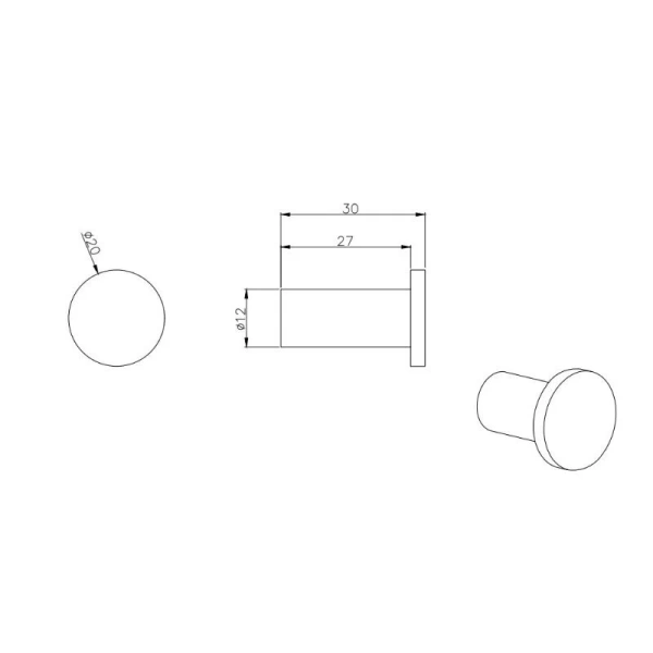Крючок для ванной Акватек Вега черный матовый - фото 2