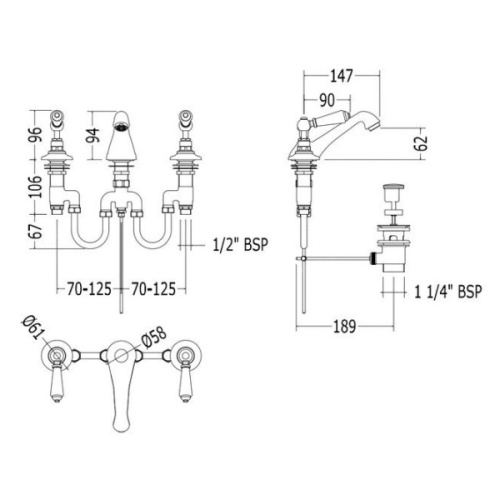 Смеситель для раковины Devon & Devon Dandy светлое золото - фото 2