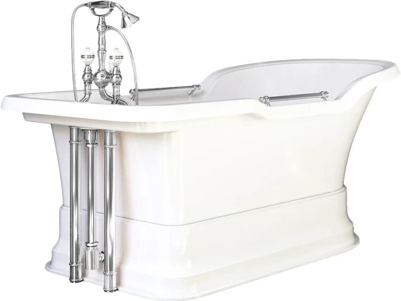 Ванна из искусственного камня Migliore Impero Podium 180х87 см фурнитура хром, искусственный камень - фото 2