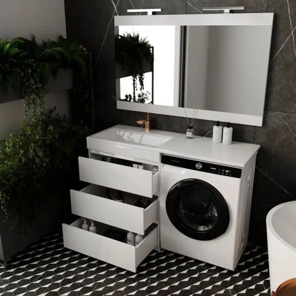 Тумба с раковиной напольная Style Line Даллас СС-00000558 120 см с тремя ящиками, окрашенные - фото 9
