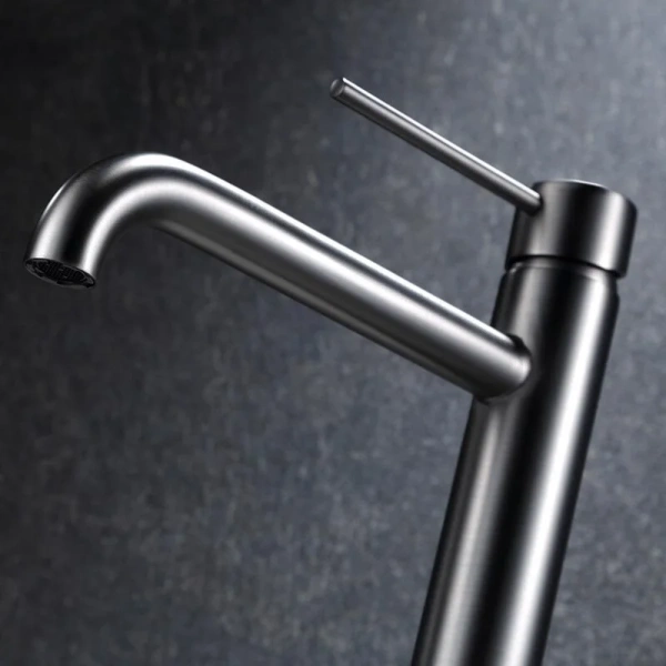 Смеситель для раковины Black&White Universe оружейная сталь, на столешницу - фото 6