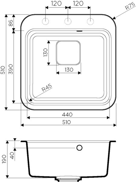 Мойка для кухни Omoikiri Tasogare 51-PA 51 см пастила, квадратная - фото 4