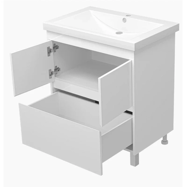 Тумба с раковиной напольная Misty Амбра Э-Али01075-0112Я 65 см ЛДСП, напольная, пристенная - фото 4