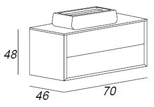 Тумба с раковиной подвесная Cezares Bellagio 176 см с выдвижными ящиками, в наличии, по запросу, нет в наличии - фото 2