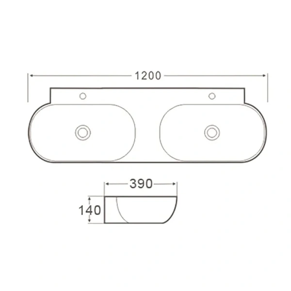 Раковина SantiLine 120 см двойная - фото 2