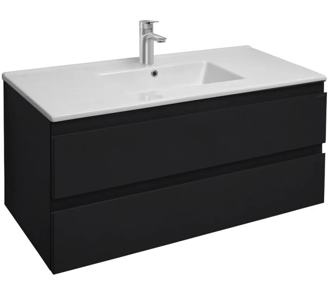 Тумба под раковину подвесная Jacob Delafon Madeleine 100 см черная матовая, подвесная, пристенная - фото 4