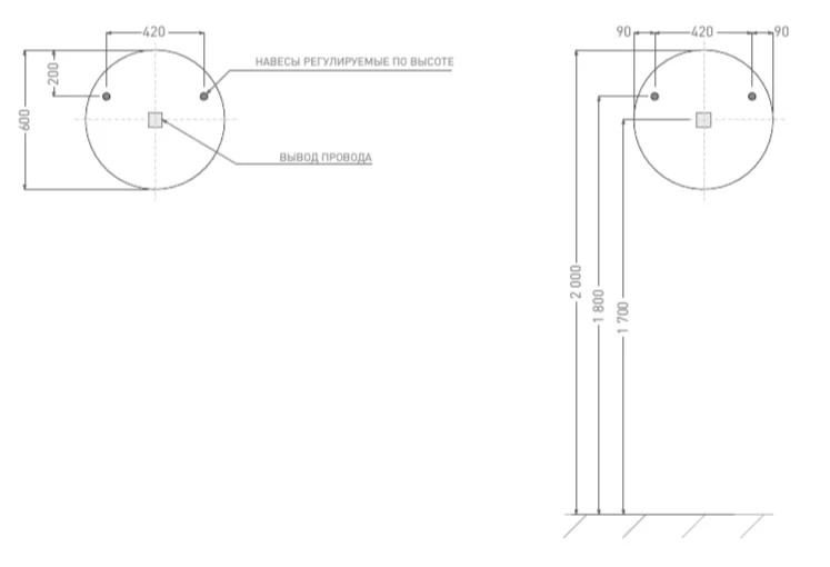 Зеркало с подсветкой Salini Ombra 60 см круглое - фото 2