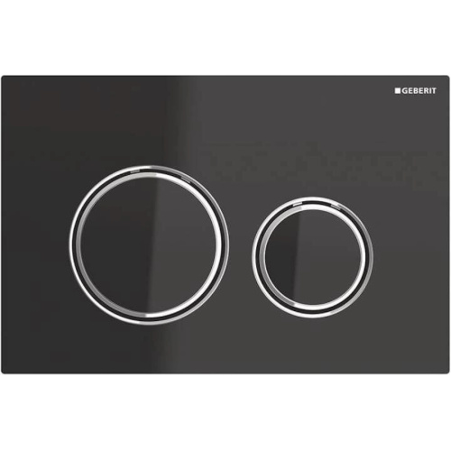 Клавиша смыва Geberit Sigma 21 черная/кольца хром - фото 1