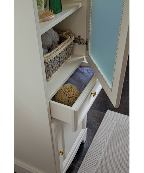 Пенал для ванной, петли справа, цвет слоновая кость матовый, фурнитура золото, La Beaute Michel, по запросу index_1 - фото 4