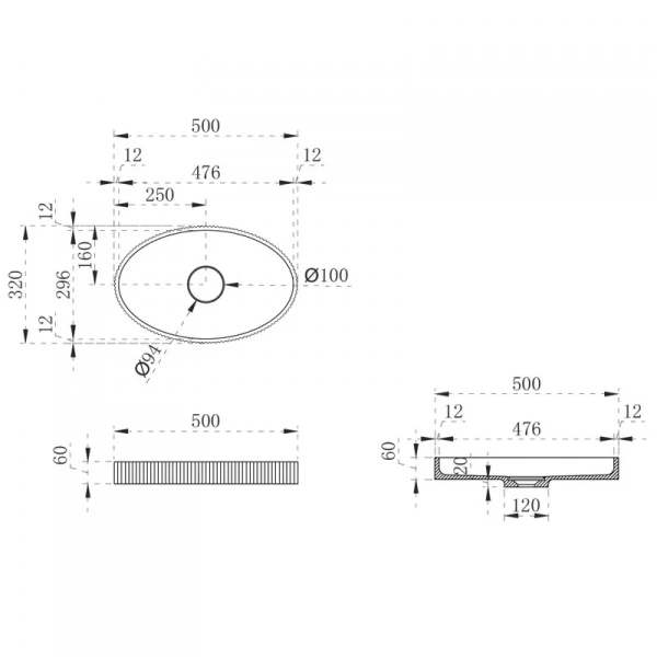 Раковина Abber Stein 50 см фиолетовая, современные, hi-tech - фото 2