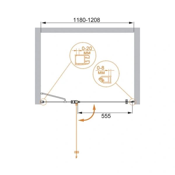 Душевая дверь в нишу Cezares Elena 120 см левая - фото 2