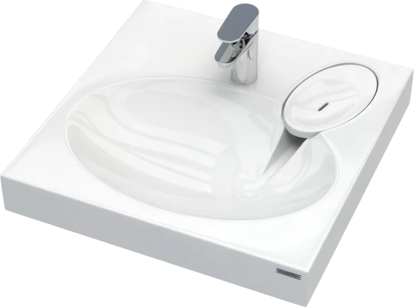 Раковина над стиральной машиной Paulmark Mond 60 см из литьевого мрамора - фото 1