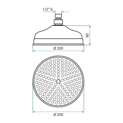 Верхний душ, медь, Emmevi, штанги для душа - фото 2