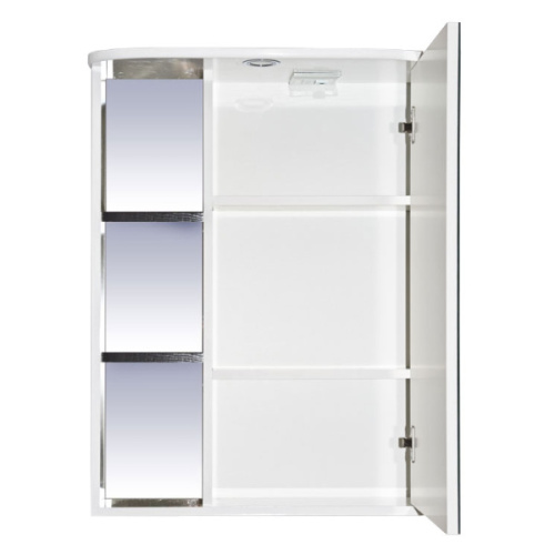 Зеркальный шкаф, зеркало справа, полочки слева, цвет белый/чёрный, Misty Венера, по запросу - фото 2