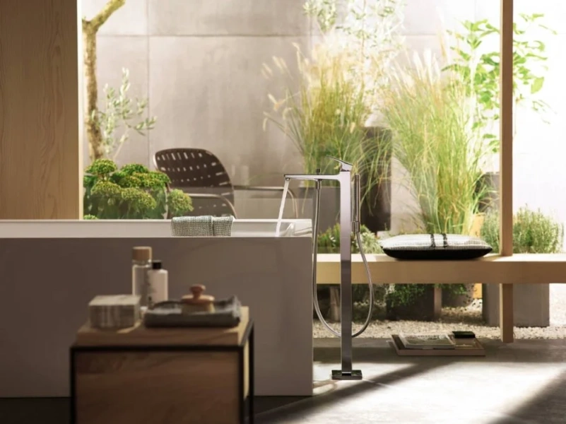 Смеситель для ванны Hansgrohe Metropol шлифованный черный хром, другие - фото 4