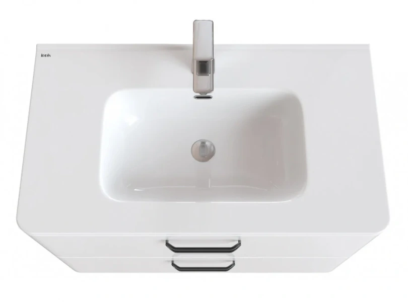 Тумба с раковиной напольная IDDIS Brick 80 см белая, окрашенные - фото 9