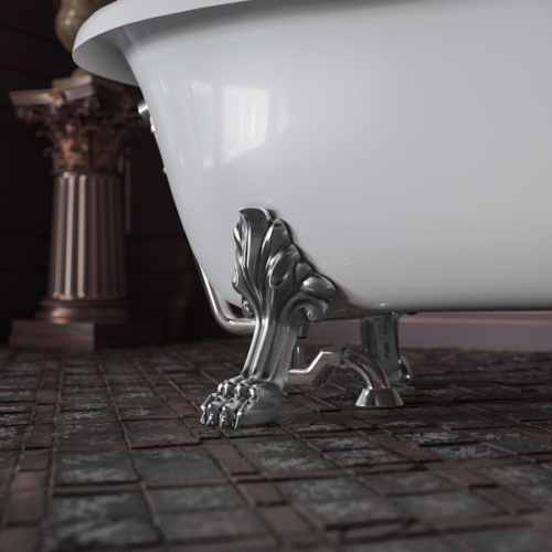 Ванна из искусственного камня Migliore Milady 185х82 см фурнитура хром - фото 3