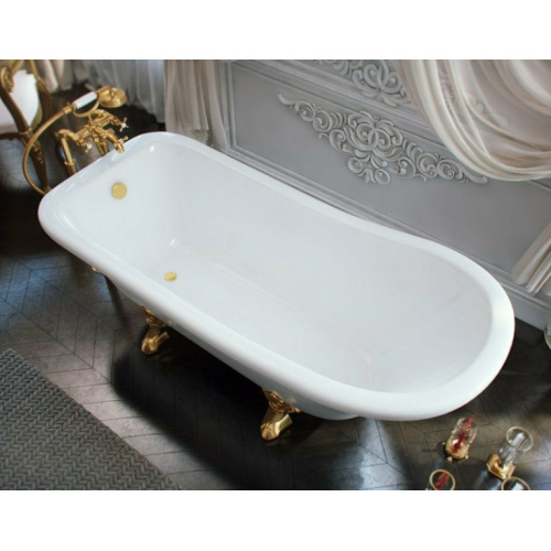 Ванна из литьевого мрамора Эстет Царская 170x73 см белая матовая, без гидромассажа, большие, глубокие - фото 6