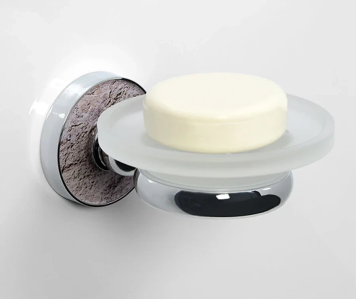 Мыльница WasserKRAFT Nau хром/травертин - фото 3