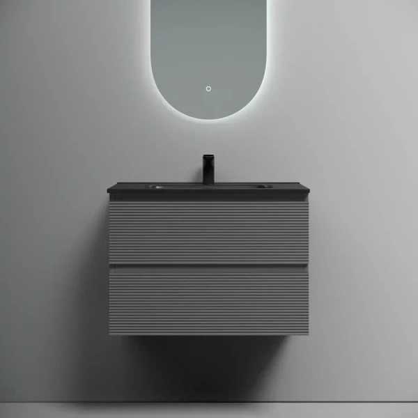 Тумба под раковину подвесная Sancos Folk 70 см Grey Soft, окрашенные - фото 9