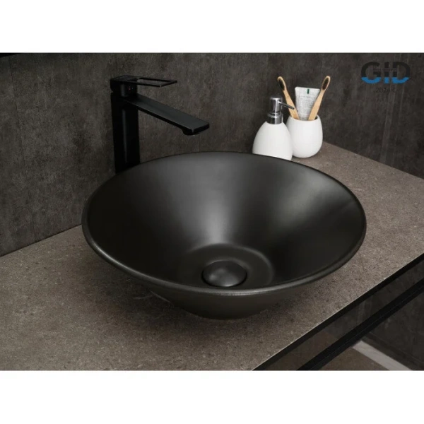 Раковина GID Esfera N9102bg 42 см черный графит - фото 3
