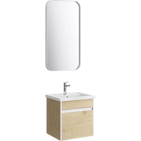 Тумба под раковину подвесная Aqwella Urban 50 см дуб давос, моноблок - фото 5