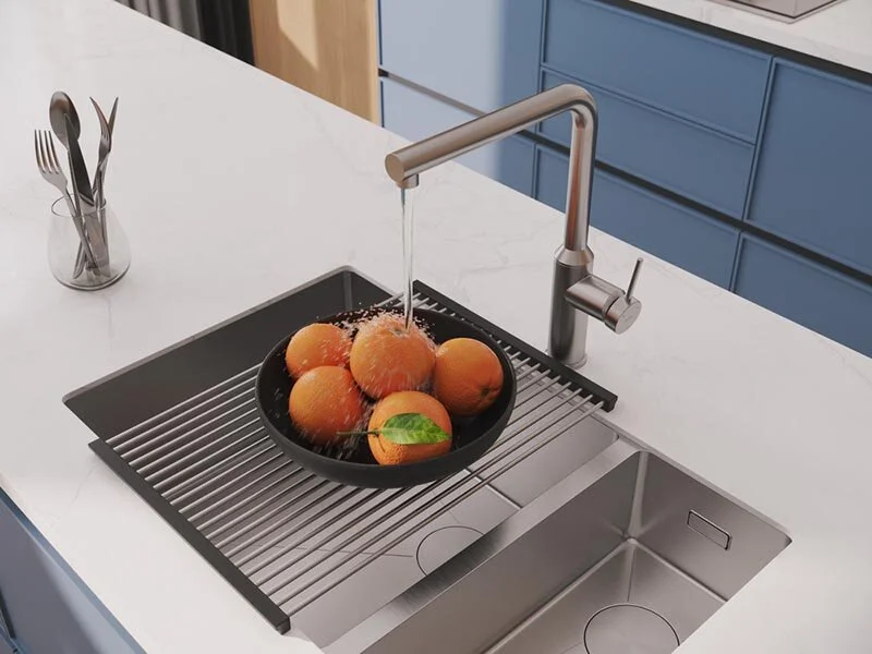 Смеситель для кухни Cersanit Flavis сатин, с 1 монтажным отверстием - фото 9