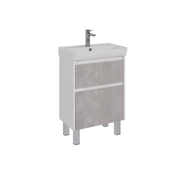 Тумба под раковину подвесная Lemark Combi 60 см бетон, недорогo, комплект (набор) - фото 8