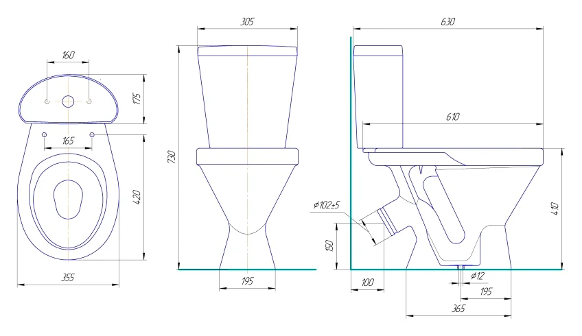 Унитаз компакт Rosa Стандарт белый - фото 2