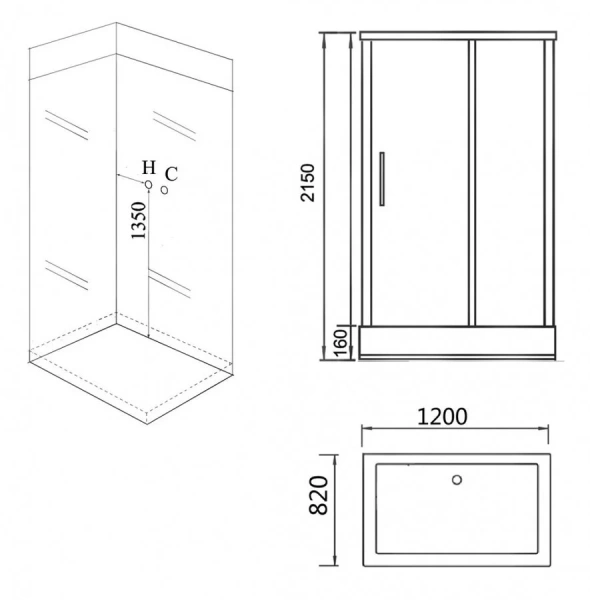 Душевая кабина Grossman 120x80 см черная, прямоугольные - фото 2