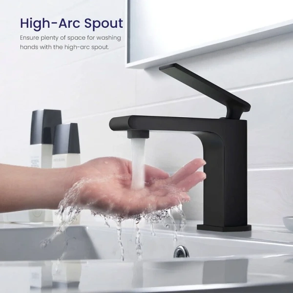 Смеситель для раковины Timo Anni, черный матовый, однорычажные, двухрычажные - фото 6