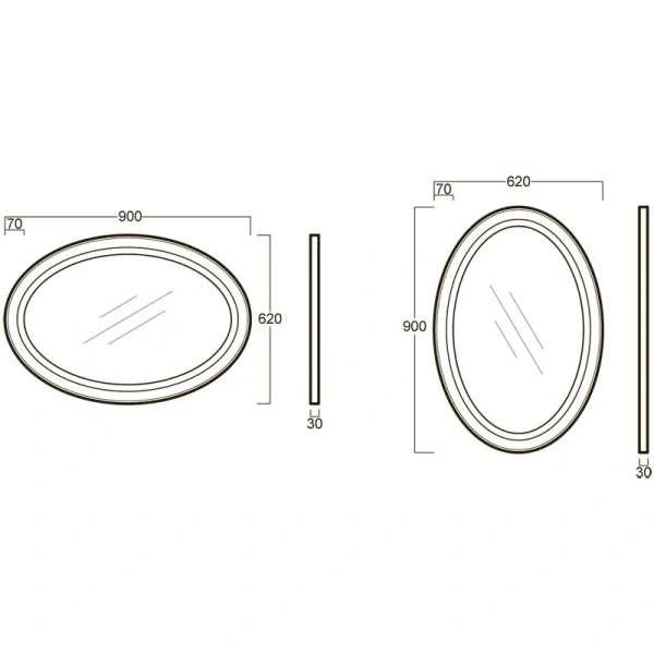 Зеркало Simas Lante 62 см белое глянцевое, в наличии - фото 2