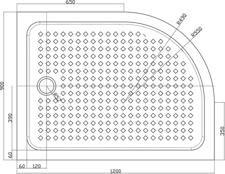 Душевой поддон Cezares Tray 120х90 см правый - фото 3