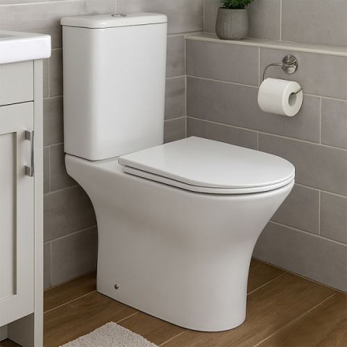 Унитаз компакт Azario Fretta Round безободковый, фарфор, керамика - фото 9