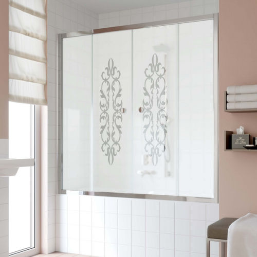 Душевая шторка на ванную рисунок прозрачный стекло матовое Vegas-glass Z2V 160 ARTDECOR D1 - фото 49