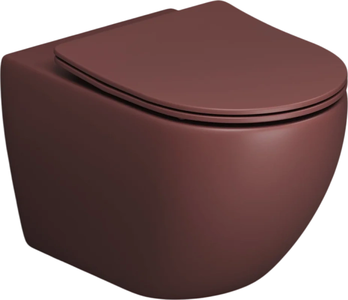 Унитаз подвесной Grossman Color бордовый матовый - фото 1