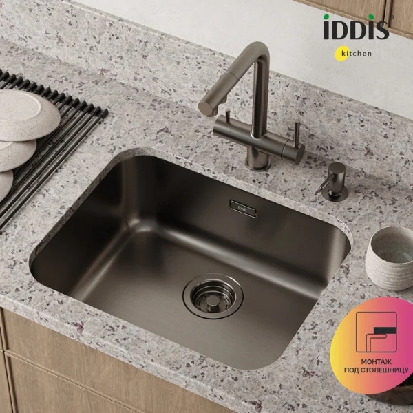 Мойка для кухни IDDIS Mate 54 см графит, другие - фото 5